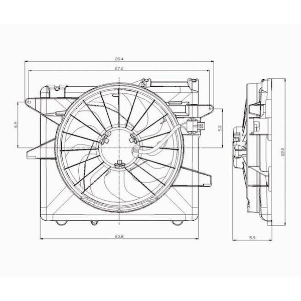 Tyc Dual Radiator and Condenser Fan Assembly, 621070 621070 - main